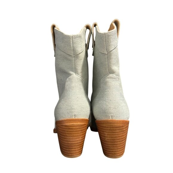 7 For All Mankind Womens Denim Blue Western Cowboy Ankle Boots, Size 36 NWOB - Picture 5 of 10